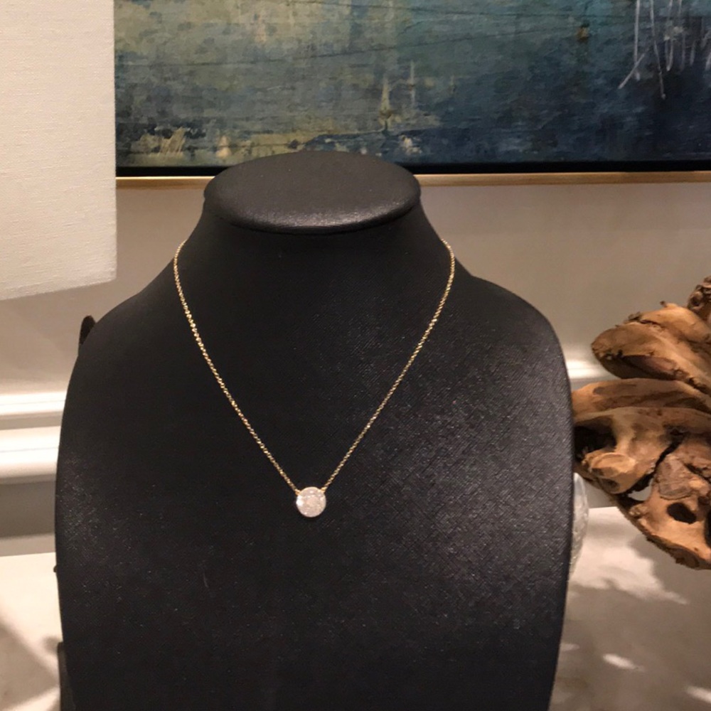 Gold Vermeil CZ Diamond Circle Necklace